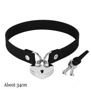 New Sexy Harajuku PU Leather Chain Heart Pendant Necklaces Women Men Punk Neck Gothic Black Pink Choker Necklace Cool Collar