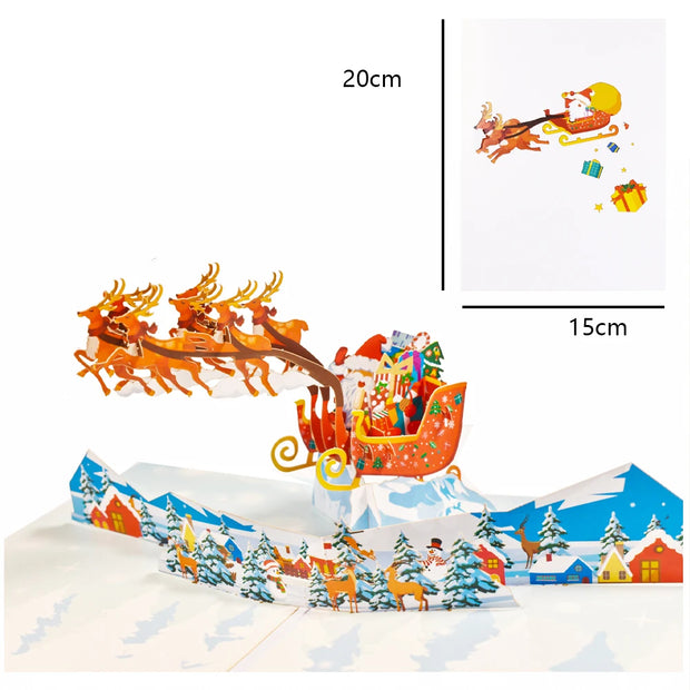 Merry Christmas Cards Christmas Tree Winter Gift Pop-Up Cards Christmas Decoration  Stickers Laser Cut New Year Greeting Cards