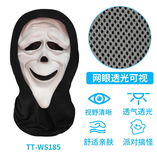 Halloween Horror Masks Skull Ghost Funny Masquerade Scream Digital Print Thriller Grimace Mask Cosplay Props Party Mask