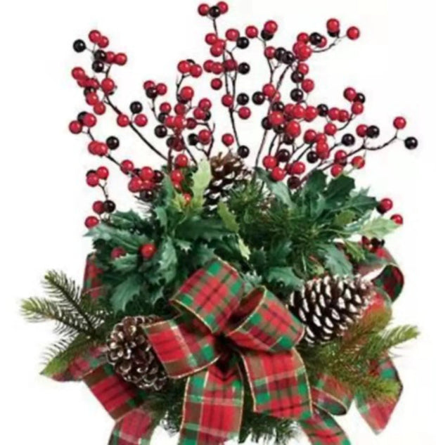 Christmas Tree Decoration Red Fruit Top Hat Pine Cones Decoration Christmas Decoration Xmas Tree Ornament New Year Hanging Decor