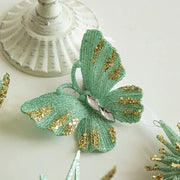 Christmas Decorations Christmas Tree Ornaments Green Butterfly Snowflake Decorations and Home Christmas Party Decorations