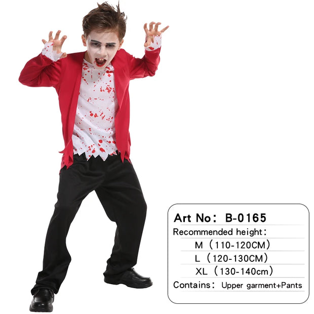Halloween Boy Vampire Costume ,Boy Devil Role-playing Outfit,Children Carnival Live Performance Dress Up