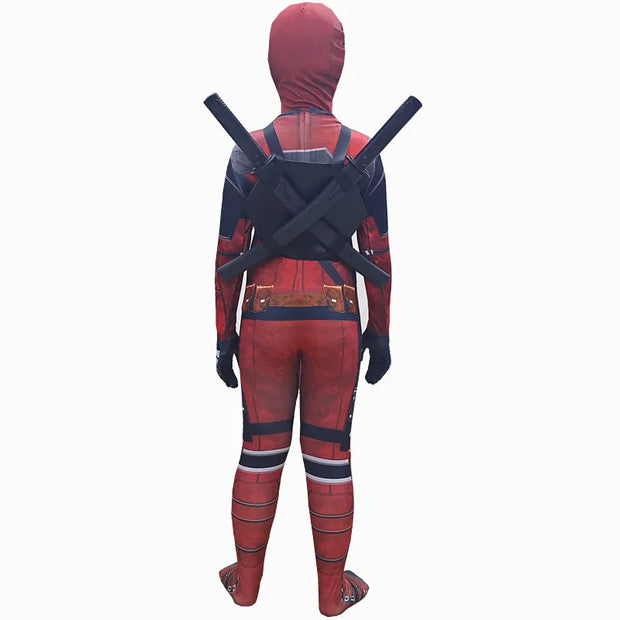 Deadpool Costume Kids Superhero Child Cosplay Costumes Jumpsuit Children Deadpool Costume Accessories Man Halloween Bodysuit