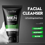 Men's Facial Cleanser Deep Clean Improve Oily Face Wash Cream Face Wash Foam Brightening Rejuvenation Face Cleanser Skin Care