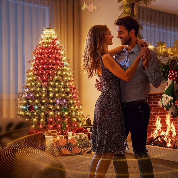 2025 NEW Christmas Decorations Christmas Tree Led Lights String Application DIY Image LED RGB IC Fairy Lights Bluetooth Control