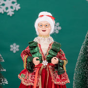 Christmas Tree Decor Sequin Mrs Claus Figurines Home Decoration Christmas Holiday Collection 48CM Standing Grandma Santa Claus