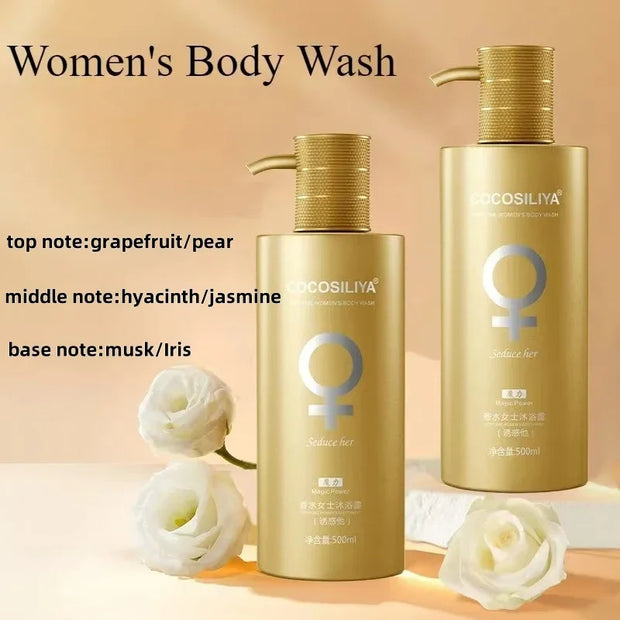 500ML Pheromone Shower Gel,Deep Cleaning Glamour Lure Bath Lotion with Charming Seductive Fragrance,For Man to Attract Woman