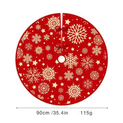 35.4inch Christmas Tree Skirts Snowflake Pattern Xmas Tree Bottom Decor Mat Christmas Tree Decoration Indoor Outdoor Decor