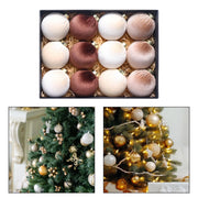12 Pieces Christmas Ball Ornaments 8 cm Christmas Tree Hanging Decorations Xmas Decor for Wreath Wedding Party Birthday New Year