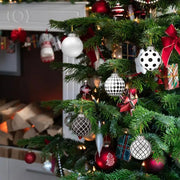 8/6/5/4/3cm Christmas Balls Black White Hand-Painted Hanging Ball Xmas Tree Pendants Ornaments Home Decor 2025 New Year Gifts