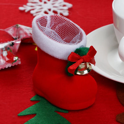 Christmas Tree Decoration Ornaments Red Flocking Christmas Boots for Christmas Party Decoration Festive Party Adornment