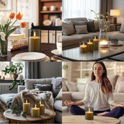 Led Electronic Candles Light Flameless Remote Timer Flickering Lamp Clear Acrylic Glass Battery Powered Wedding Party Christmas