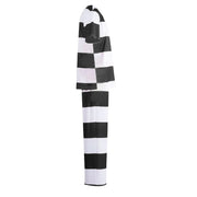 Mens Prisoner Costume Uniform Halloween Guilty Prisoner Sets handcuffs Striped Top Pants Jail Party Cosplay Costumes for Adult