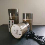 USB Rechargeable LED Candle Light 3pcs/set,Moving Wick Remote controlled,Christmas Candles,New Year Party Light,Home Decor.