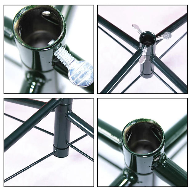 Foldable Christmas Tree Stand Iron Flagpoles Base Mount Brackets with Thumb Screw Christmas Tree Fixing Tools Accessories