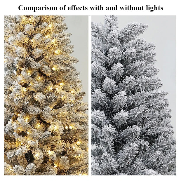 Artificial Christmas Tree PVC Cedar Flocked with LED Lights Christmas Tree 1.2m To 2.7m Christmas Family Atmosphere Decoration