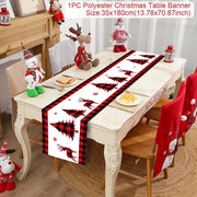 Christmas Table Runner Cloth Merry Christmas Table Decor for Home 2024 Tablecloth Xmas Ornament Navidad Natal New Year Gift 2025