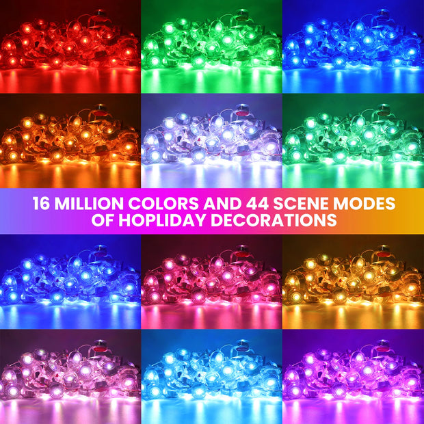 RGB Eaves Lights Smart Bluetooth APP Permanent Outdoor Music Sync Light Waterproof Christmas LED Strings 15M 30M 60M 90M 150M