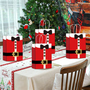 12Pcs Christmas Gift Bags with Santa Claus Suit Prints - Festive Storage Sacks for Party Celebrations and Wrapping