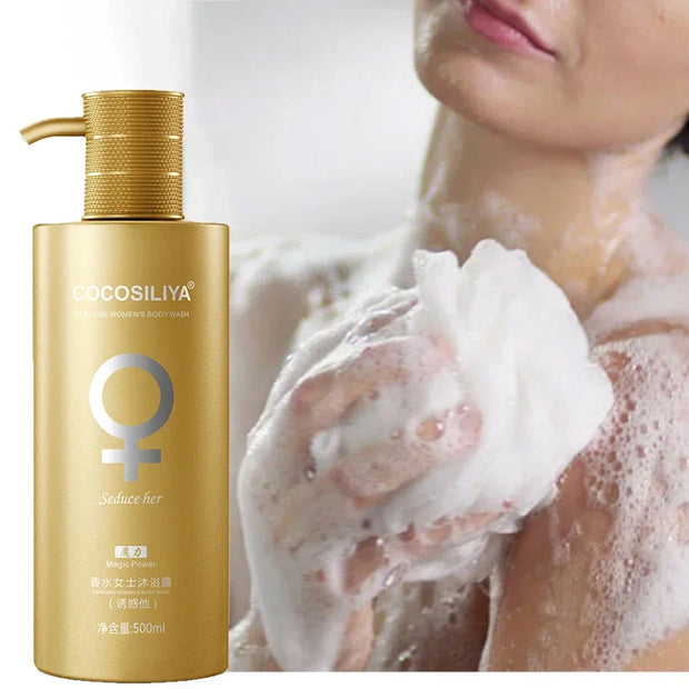500ML Pheromone Shower Gel,Deep Cleaning Glamour Lure Bath Lotion with Charming Seductive Fragrance,For Man to Attract Woman