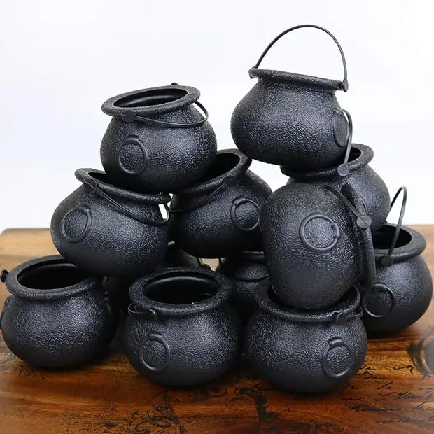 Witch Cauldron Buckets Set, Halloween Candy Bowls for Parties & Events, Perfect for Halloween, Easter, St. Patrick's Day