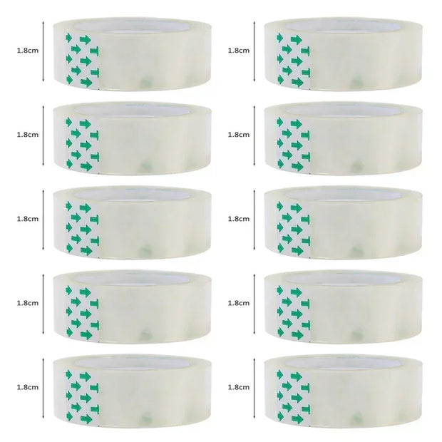 10/5/1 Rolls Premium Transparent Tape 0.8cm 1.2cm 1.8cm Multifuntion High-viscosity Adhesive Tape for Gift Wrapping Packing