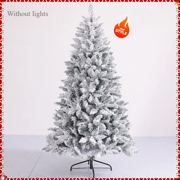 Artificial Christmas Tree PVC Cedar Flocked with LED Lights Christmas Tree 1.2m To 2.7m Christmas Family Atmosphere Decoration