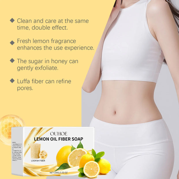 Lemon Body Cleansing Soap Oil Control Deep Cleansing Pores Anti Acne Remove Dirt Exfoliating Moisturizing Nourishing Shower Soap