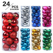 New 3/4/6/8cm Christmas Ball Ornaments Set Painted Plastics Christmas Tree Pendant Decoration Christmas Decoration Accessories