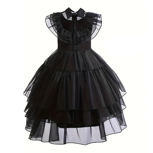 Disney Villain Role Playing Maleficent Costume Girl Halloween Evil Queen Lace Dress Deluxe Maleficent Cosplay Apparel Vestidos