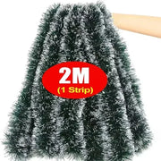 Christmas Tinsel Garland Ribbons Ornaments Xmas Tree Hanging Pendent Ribbon Indoor Stair Fireplace Windows Decoration Wreath
