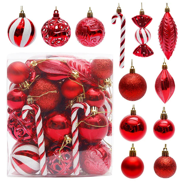 29/36/40pcs Champagne Special-shaped Christmas Ball Ornaments Christmas Tree Party Decoration New Year Christmas Spheres Pendant