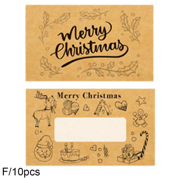 10pcs Christmas Scratch Cards Set DIY Gift Vouchers with Santa Claus & Tree Designs, Fun Holiday Party Game Prizes