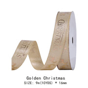 10 Yards/Roll Christmas Series Ribbon Festive Atmosphere Tree Decoration Xmas Gifts Packaging DIY Handmade material Cake Baking
