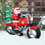 6ft Santa Riding Motorcycle 7 LED Lights Garden Santa Decoration 18W Christmas Garden Atmosphere Inflatable Air Model Decoration