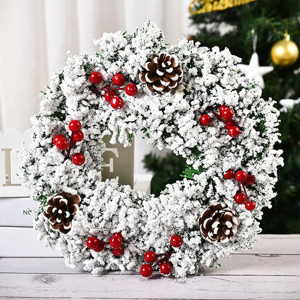 Christmas Hanging Decorations Versatile PVC Door Decor Wreaths Bow/Berry/Santa/Reindeer Artificial Wreaths Home New Years Gifts