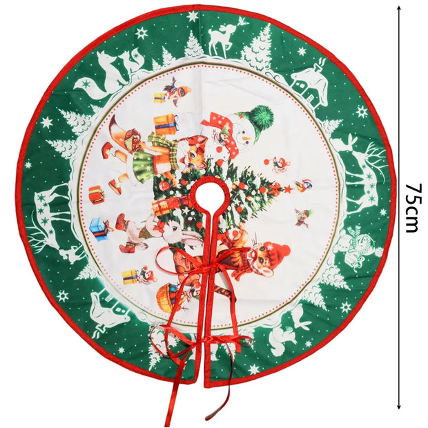 Christmas Tree Skirt Classic Christmas Tree Carpet Base Mat Xmas Trees Skirts Base Cover Home Indoor Party New Year Decorations