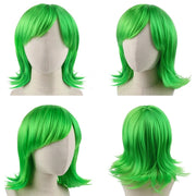 Inside Out Joy Cosplay Costume Princess Dress+Wig+Hairpin For Kids Girls Halloween Carnival Birthday Happiness Dress Up