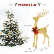 Lighted Christmas Reindeer Outdoor Decorations, Weather Proof 4ft Santa's Sleigh Reindeer Christmas Ornament Indoor Home Decor