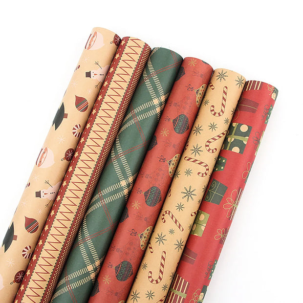 Christmas Kfrat Wrapping Paper Wedding Green Decoration Gift Wrap Artware Kraft Packing Paper Vellum New Year's Eve Decorations