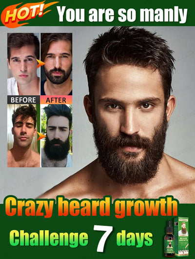 Beard Growth Serum Fast Styling Thicker Longer Fuller Beard Softening