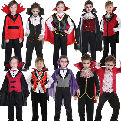 Halloween Boy Vampire Costume ,Boy Devil Role-playing Outfit,Children Carnival Live Performance Dress Up
