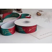 New 10/15/25mm 15 Meters Christmas Ribbon Printed Grosgrain Ribbon Tape For Handmade Design Christmas Decoration Gift Packing