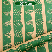 Christmas Kraft Wrapping Paper Cartoon Xmas Tree Santa Claus Gifts Packaging Paper DIY Craft Home Party Decoration Background