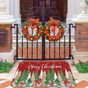 VIKAMA Christmas Decorative Rug, Durable and Non-Slip Christmas Tree Bathroom Door Mat, Entrance Door Mat, Home Decor