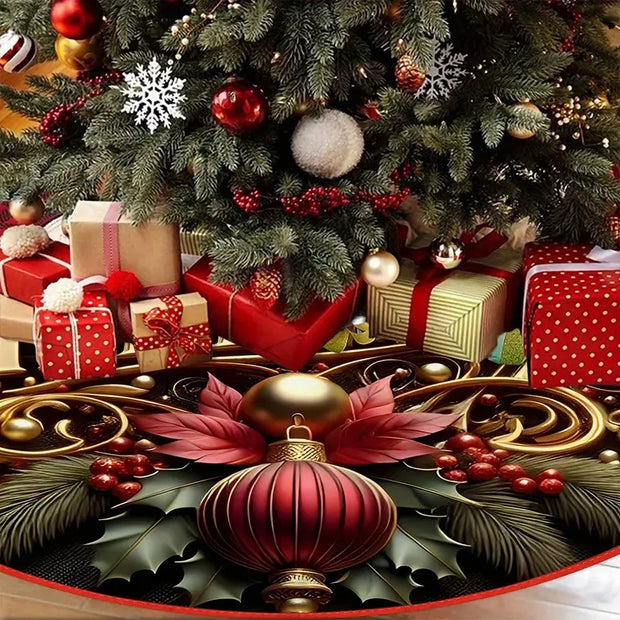 VIKAMA Christmas Tree Skirt, Christmas Tree Pad Decoration, Party New Year Home Christmas Scene Decoration, Room Decoration