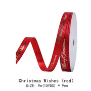 10 Yards/Roll Christmas Series Ribbon Festive Atmosphere Tree Decoration Xmas Gifts Packaging DIY Handmade material Cake Baking