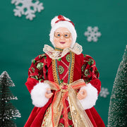 Christmas Tree Decor Sequin Mrs Claus Figurines Home Decoration Christmas Holiday Collection 48CM Standing Grandma Santa Claus