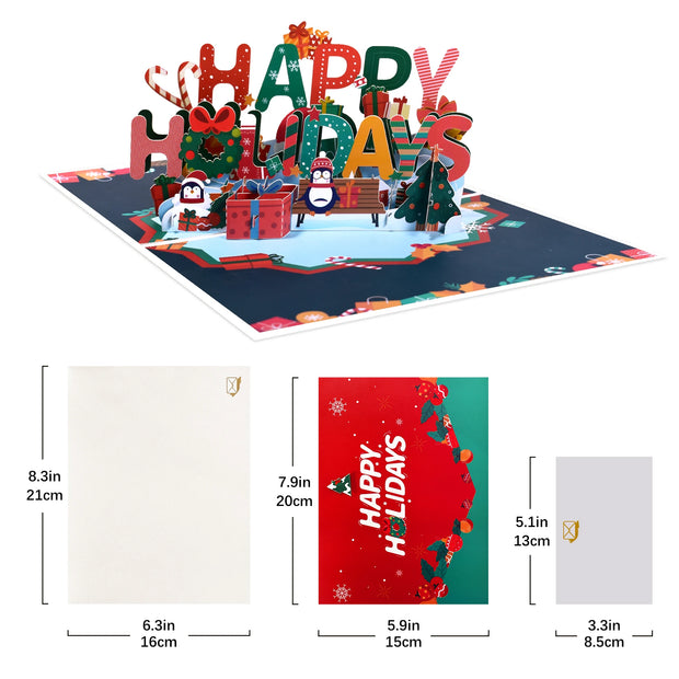 Pop Up Christmas Card, 3D Holidays Greeting Cards, New Year Card