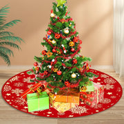 35.4inch Christmas Tree Skirts Snowflake Pattern Xmas Tree Bottom Decor Mat Christmas Tree Decoration Indoor Outdoor Decor